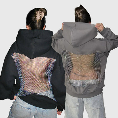 Backstage Crystal-Mesh Hoodie