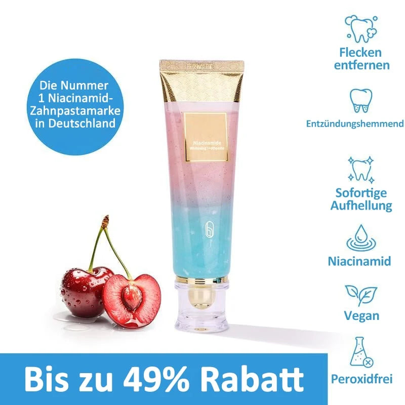 🔥Letzter Tag 49% Rabatt🎁Niacinamid Whitening Zahnpasta - – hellt die Zähne auf, schützt den Zahnschmelz und erfrischt den Atem mit jeder Bürste! 🦷🌿