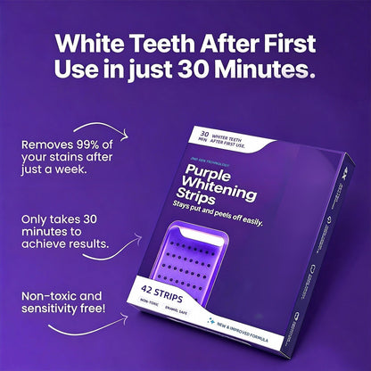 ✨Limited-Time 70% OFF Sale💜Purple Teeth Whitening Strips - Safe for Enamel