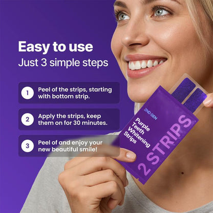 ✨Limited-Time 70% OFF Sale💜Purple Teeth Whitening Strips - Safe for Enamel